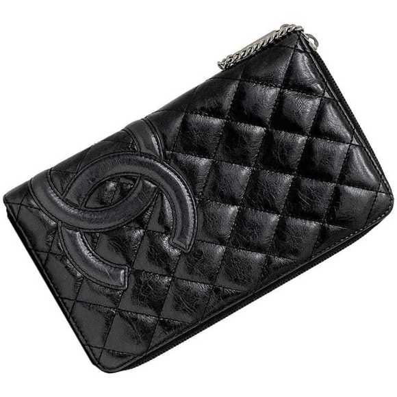 Chanel Round Long Wallet f-21277 Black Cambon A26710 Organizer Leather 1 CHANEL - Picture 1 of 10